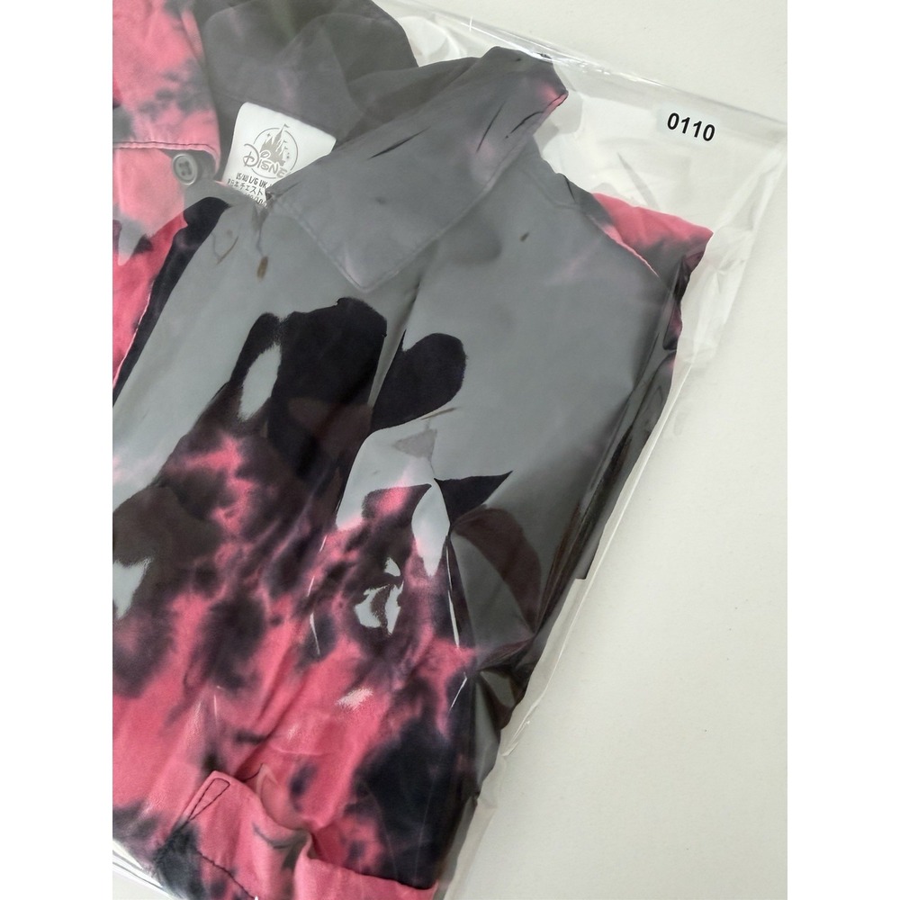Disney Mickey Mouse Tie Dye Button Up Shirt Pink Black Size Large - Picture 12 of 12